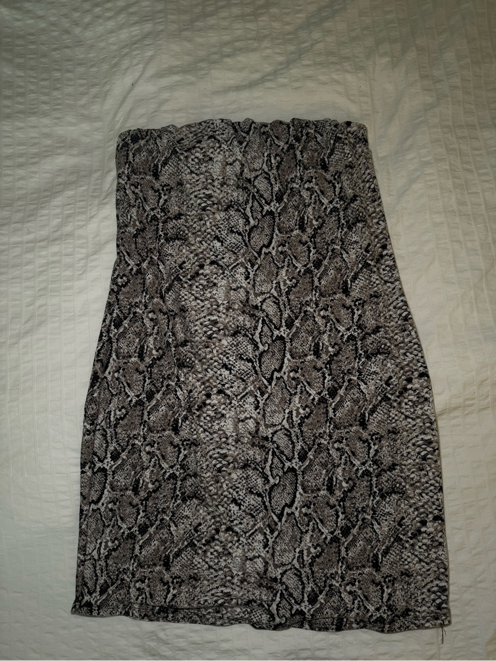 Ardene Dress Snake Print Slip Dress XL Black & Taupe Strapless Slim Fit Sexy